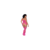 Combinaison grande taille en résille rose 